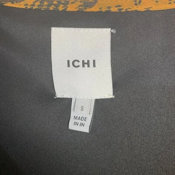 Ichi Day Dress Snakeskin Print Flowy Sheer Chiffon V-Neck Long Sleeve - Picture 7 of 12